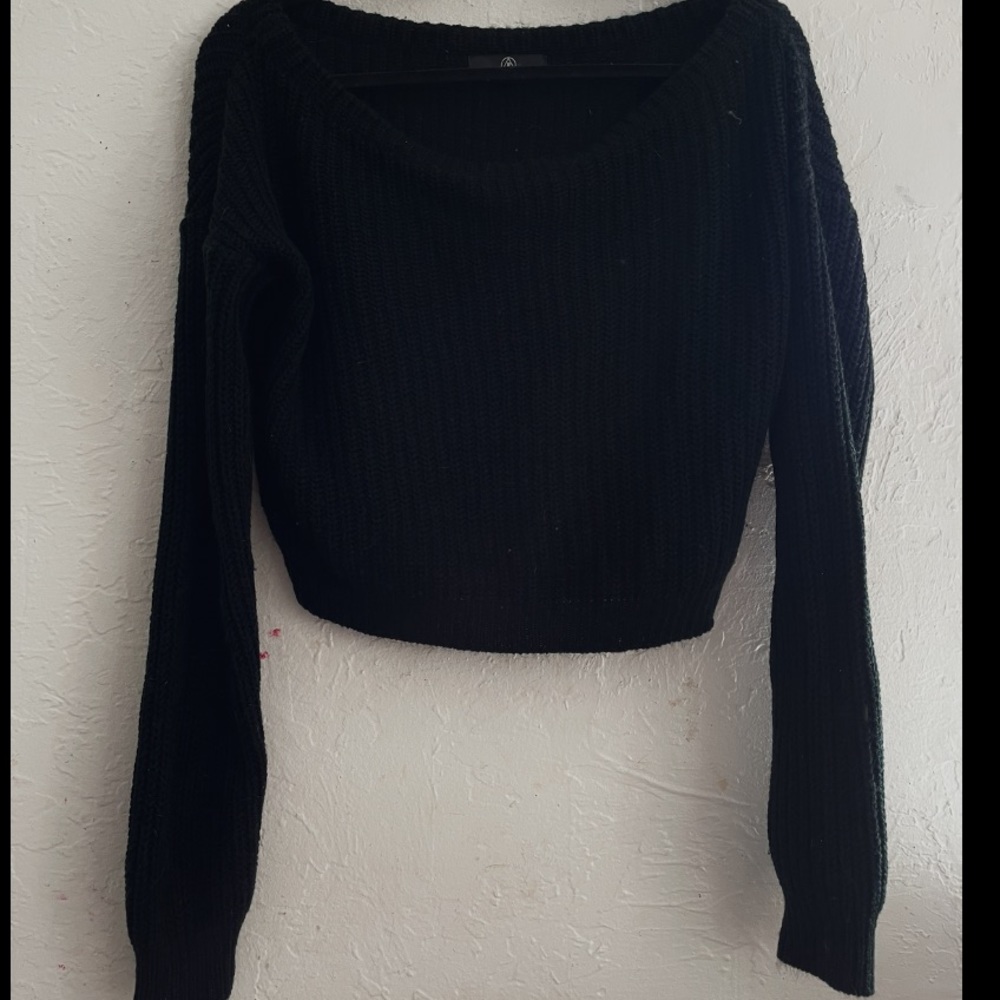 Cropped black sweater